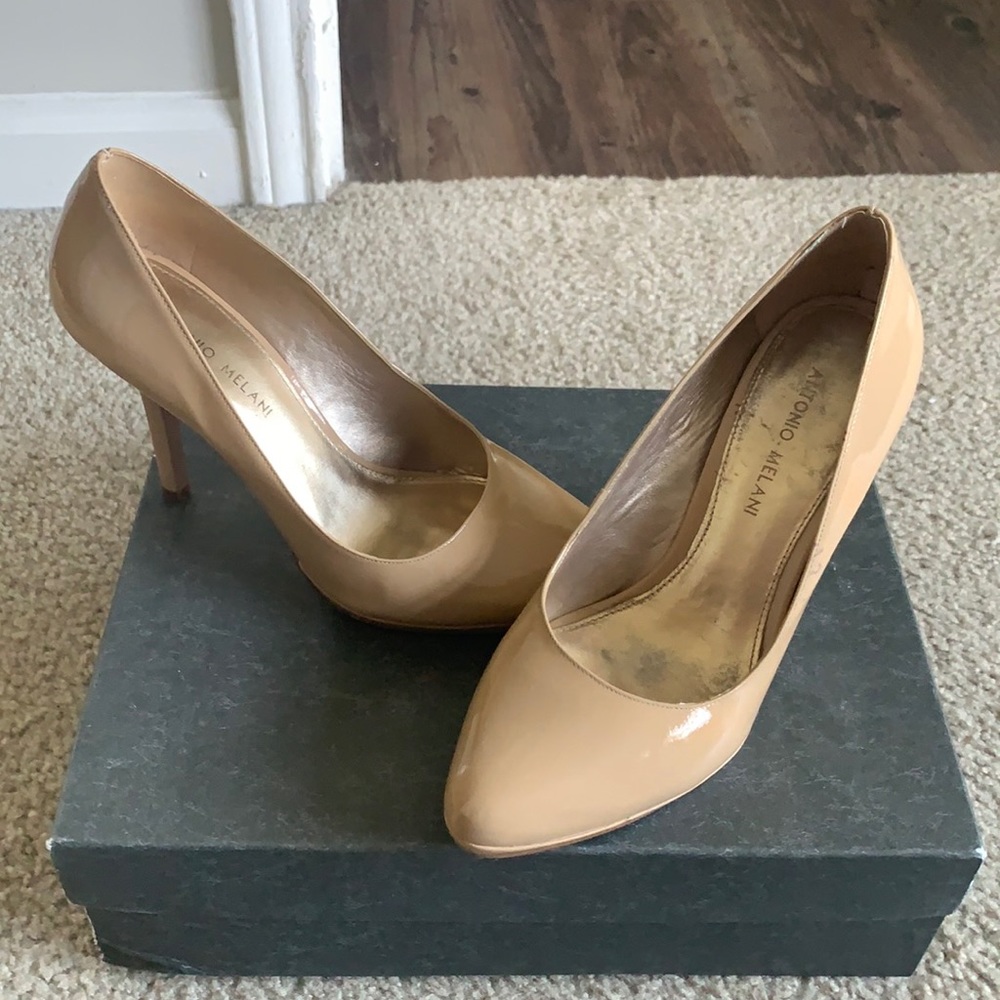 Antonio Melani Patent Leather Nude Heels